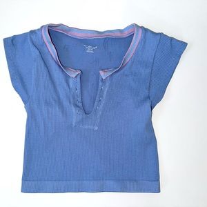 Out from Under Go for Gold top in color Sky Blue + Pink